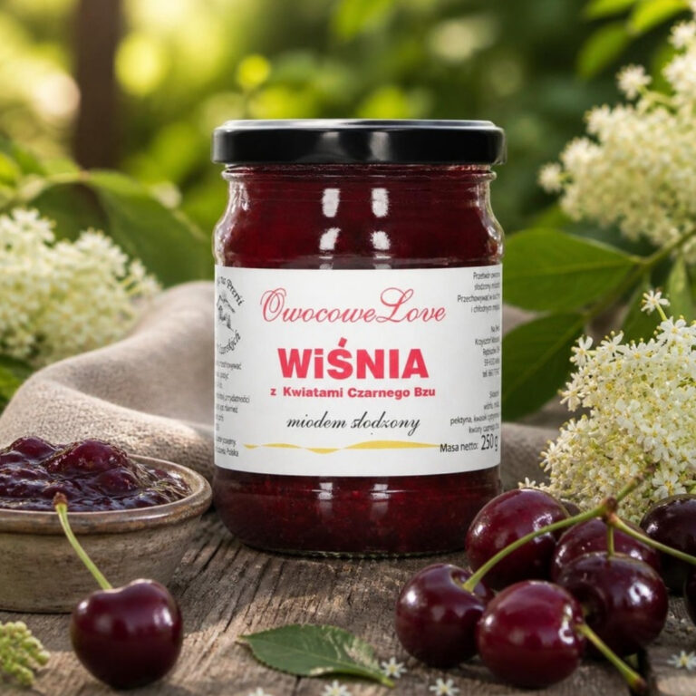 Dżem Owocowe Love Wiśnia z Kwiatami Czarnego Bzu